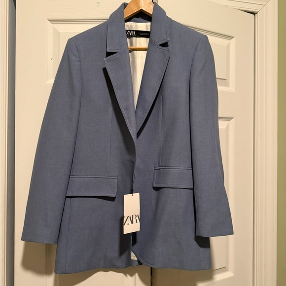 Zara Steel Blue Blazer - Picture 6 of 7
